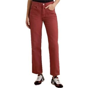 VERONICA BEARD Blake High-Rise Straight Jeans — Oxblood Colour, size 28, EUC
